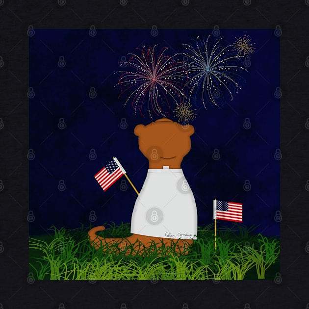 Oliver The Otter Watching Fireworks by ButterflyInTheAttic